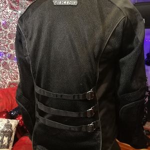 Warlock Black Mesh Armored VikingCycle Moto Jacket